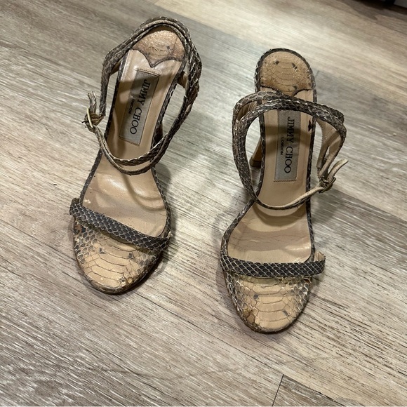 Jimmy Choo Women's Snakeskin Sandals - Brown 36.5 / 6 - Picture 1 of 4